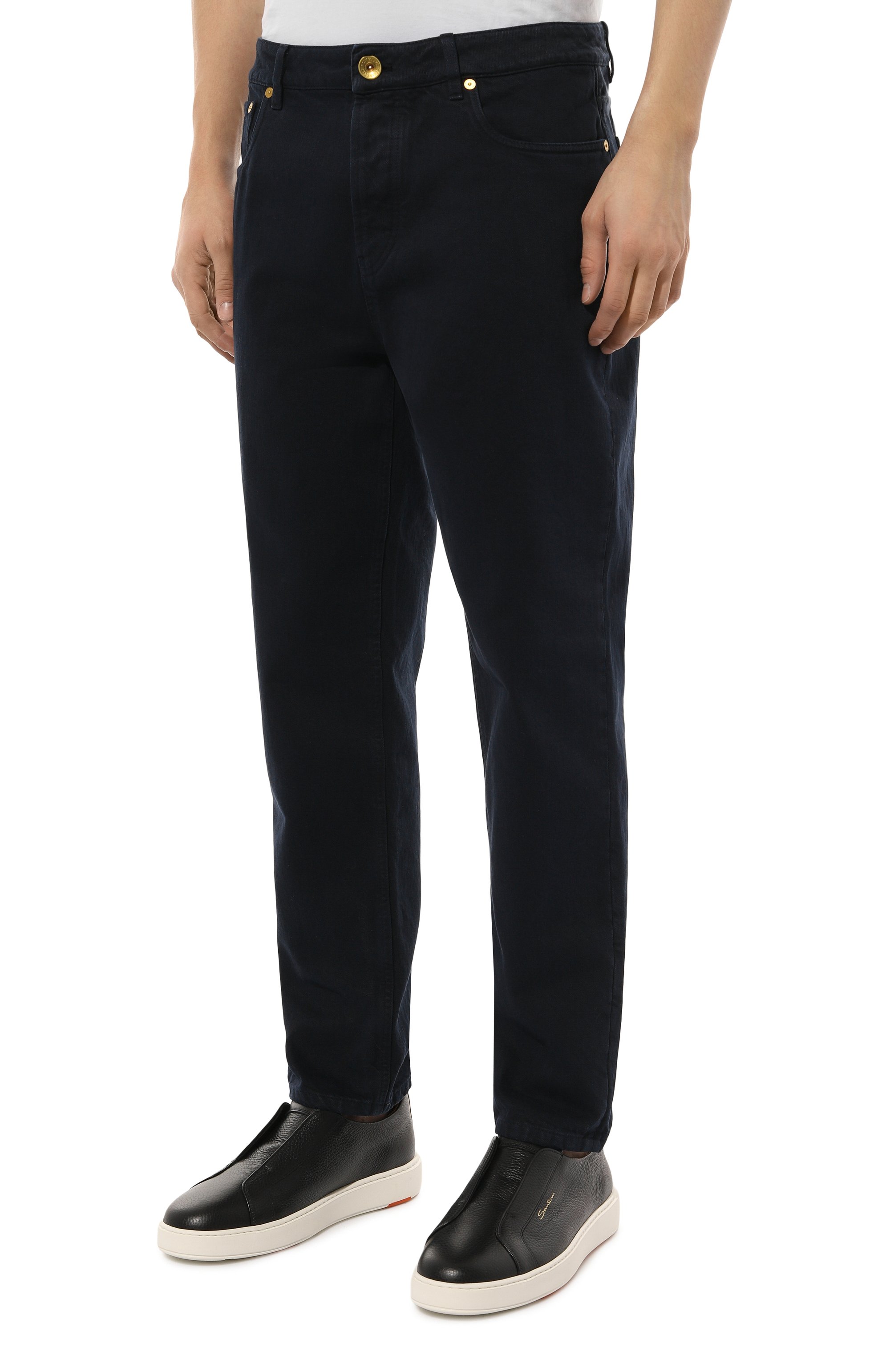 Джинсы straight fit BRUNELLO CUCINELLI темно-синего цвета по цене 94150 руб., арт. M262PB2275, фото 3 Джинсы straight fit BRUNELLO CUCINELLI, арт. M262PB2275, фото 3