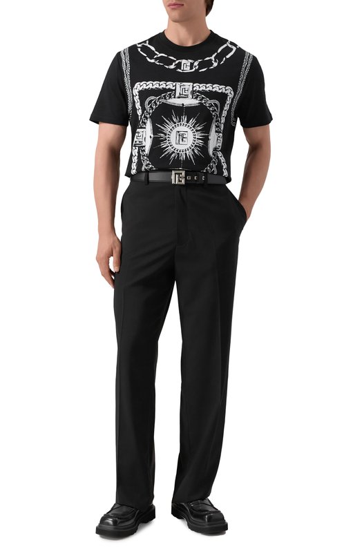 Хлопковая футболка Balmain FH1EG000/GF08 Чёрный  FH1EG000/GF08 Фото 2