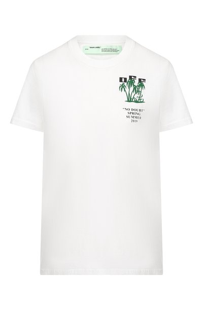 Женская хлопковая футболка OFF-WHITE, арт. 0WAA049R19B070450140