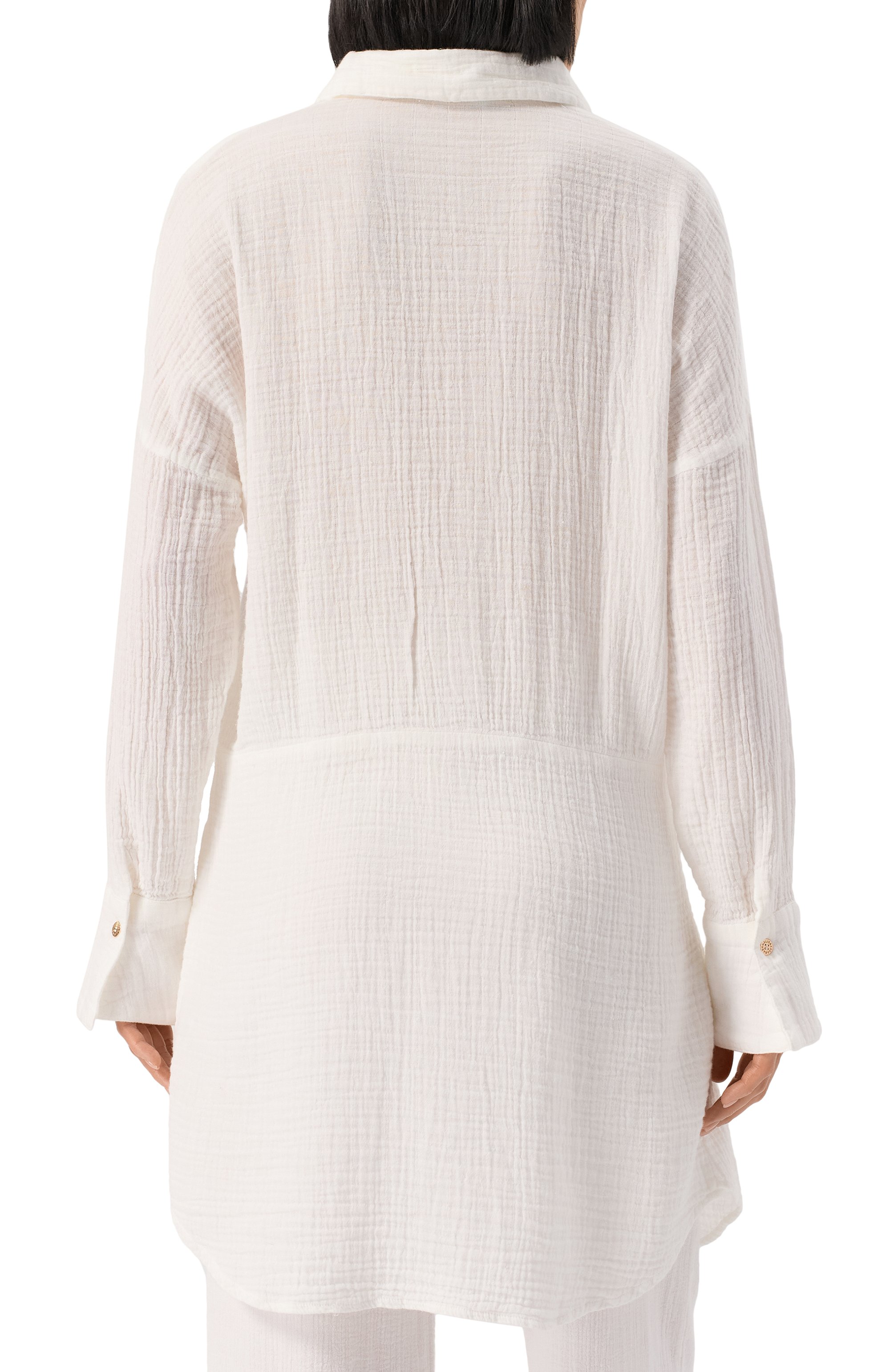 Хлопковая рубашка MELISSA ODABASH белого цвета по цене 37250 руб., арт. SARA CR, фото 4 Хлопковая рубашка MELISSA ODABASH, арт. SARA CR, фото 4