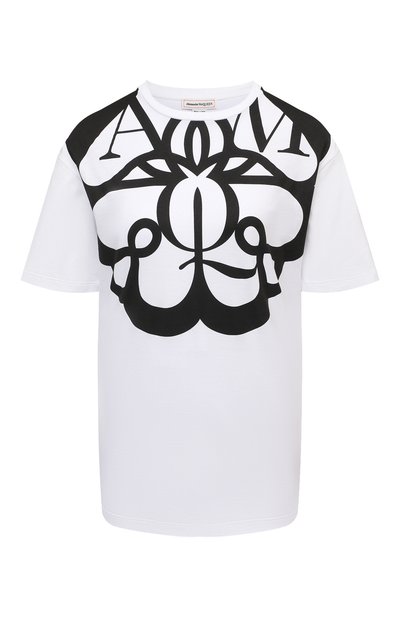 Женская хлопковая футболка ALEXANDER MCQUEEN, арт. 659987/QZAC6