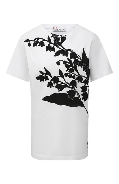 Женская хлопковая футболка REDVALENTINO, арт. VR3MG08U/5PQ