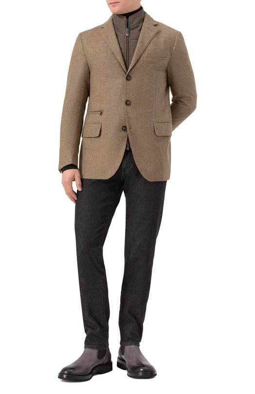 Пиджак из шерсти и кашемира Corneliani 266557-2618385 Бежевый  266557-2618385 Фото 2