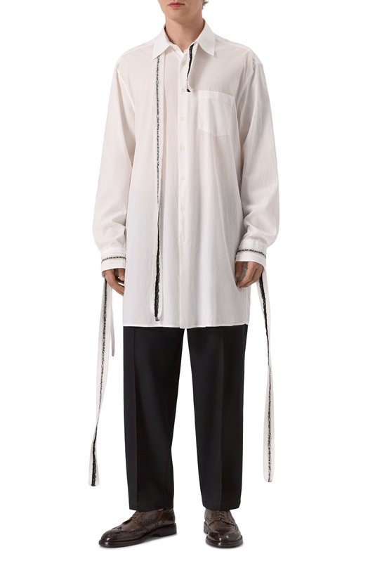 Хлопковая рубашка Ann Demeulemeester B0012776/FA026 Белый  B0012776/FA026 Фото 3