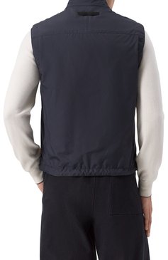 Мужской двусторонний жилет ZEGNA темно-синего цвета, арт. 7110B/E7T33 | Фото 4 (Драгоценные камни: Проставлено; Материал утеплителя: Шерсть; Материал сплава: Проставлено; Длина (верхняя одежда): Короткие; Мужское Кросс-КТ: жилеты-тонкие; Стили: Кэжуэл; Материал внешний: Синтетический материал)