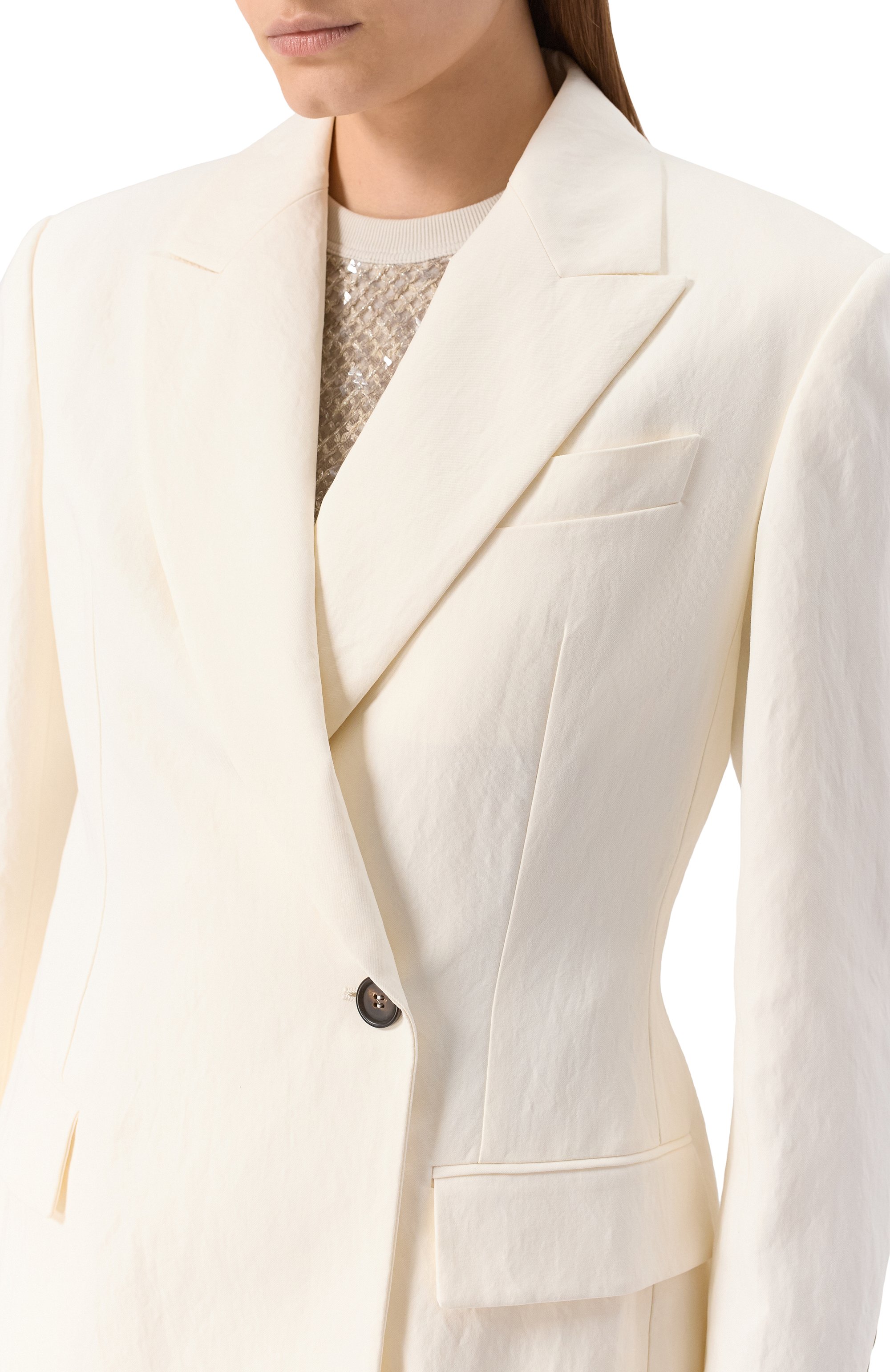 Жакет BRUNELLO CUCINELLI белого цвета по цене 527500 руб., арт. MH5407260, фото 5 Жакет BRUNELLO CUCINELLI, арт. MH5407260, фото 5