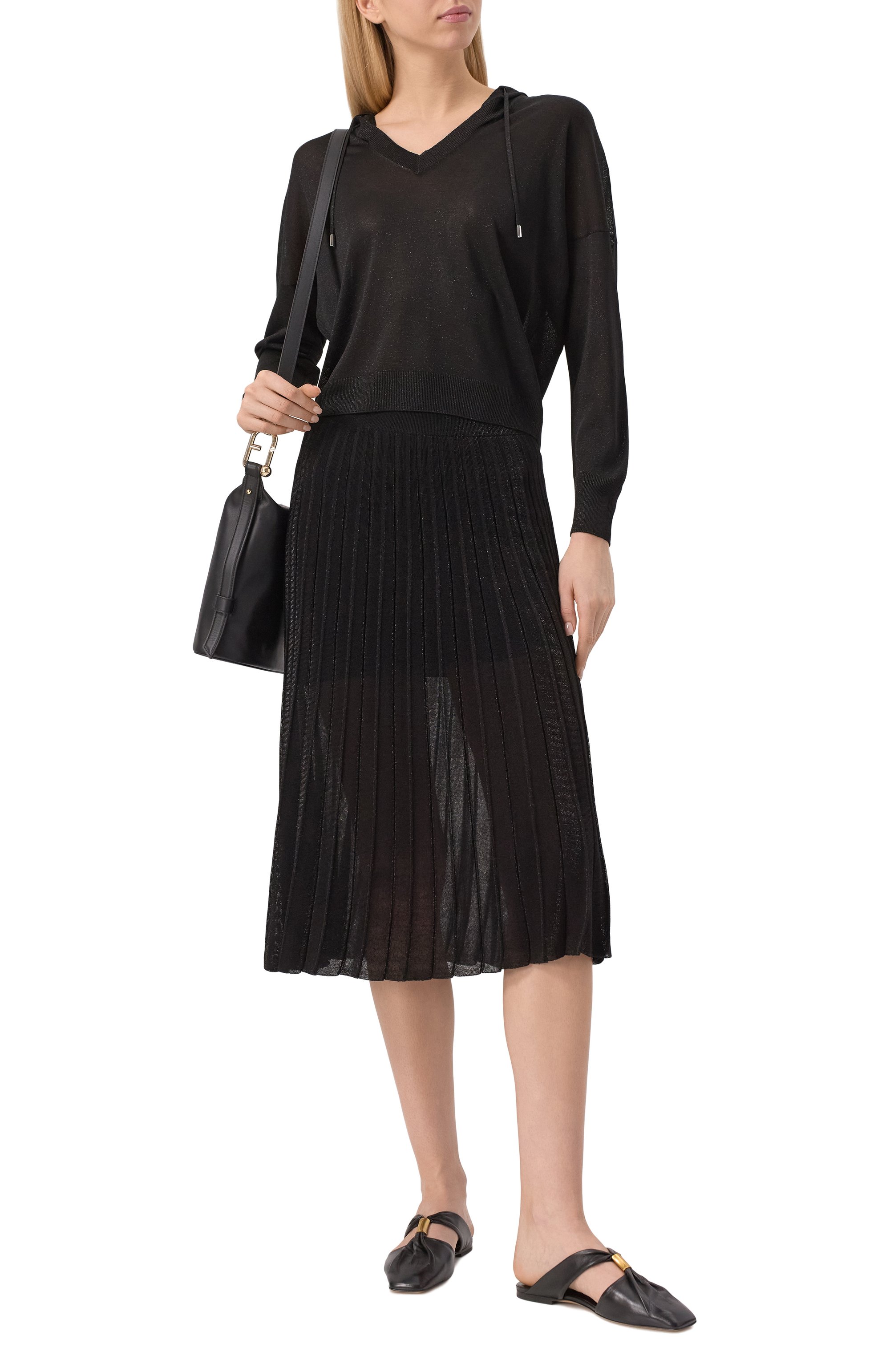 Худи из вискозы GRAN SASSO черного цвета по цене 39950 руб., арт. 57288/23008, фото 2 Худи из вискозы GRAN SASSO, арт. 57288/23008, фото 2