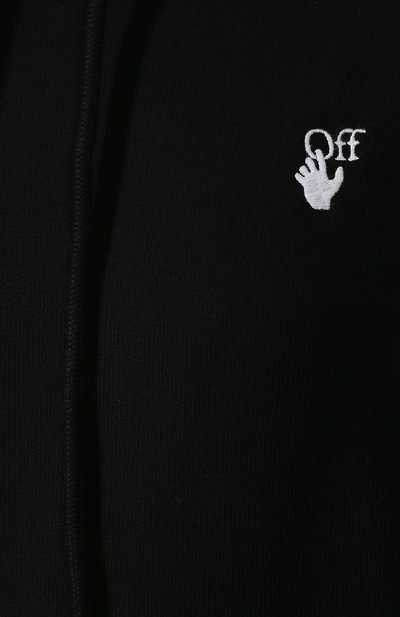 Хлопковое худи OFF-WHITE черного цвета по цене 46750 руб., арт. 0WBB035T20FLE0011001, фото 5 Хлопковое худи OFF-WHITE, арт. 0WBB035T20FLE0011001, фото 5