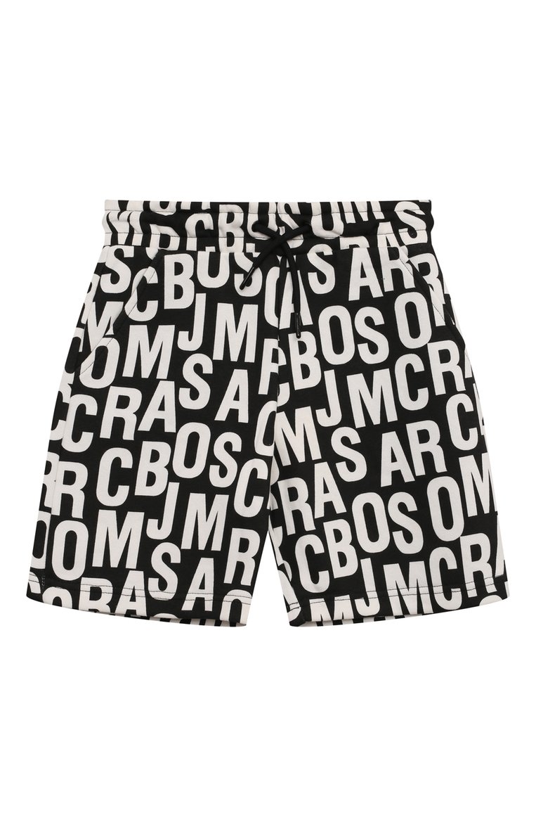 Детские хлопковые шорты MARC JACOBS (THE) черно-белого цвета, арт. W60140/2A-5A | Фото 1 (Материал внешний: Хлопок; Нос: Не проставлено; Случай: Повседневный; Ростовка одежда: 5 лет | 110 см, 3 года | 98 см, 4 года | 104 см)