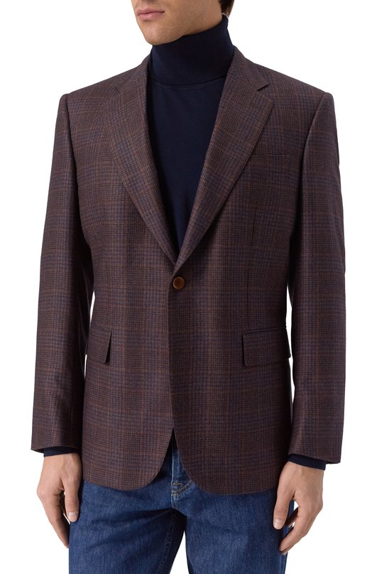 Пиджак из шерсти и кашемира Stefano Ricci S1RF432000/B168HA/50-58 Коричневый  S1RF432000/B168HA/50-58 Фото 4