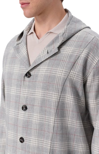 Шерстяная рубашка KITON серого цвета по цене 149000 руб., арт. UMCLUCAK0624E03, фото 5 Шерстяная рубашка KITON, арт. UMCLUCAK0624E03, фото 5