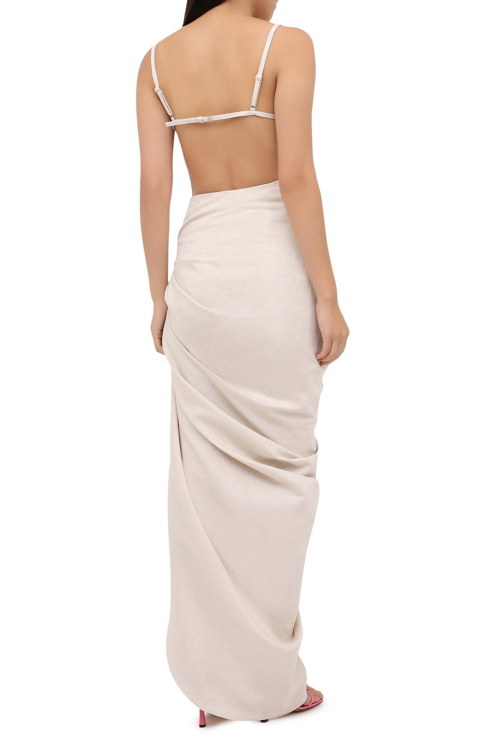 Платье из хлопка и льна JACQUEMUS, арт. 203DR20/128160, фото 4