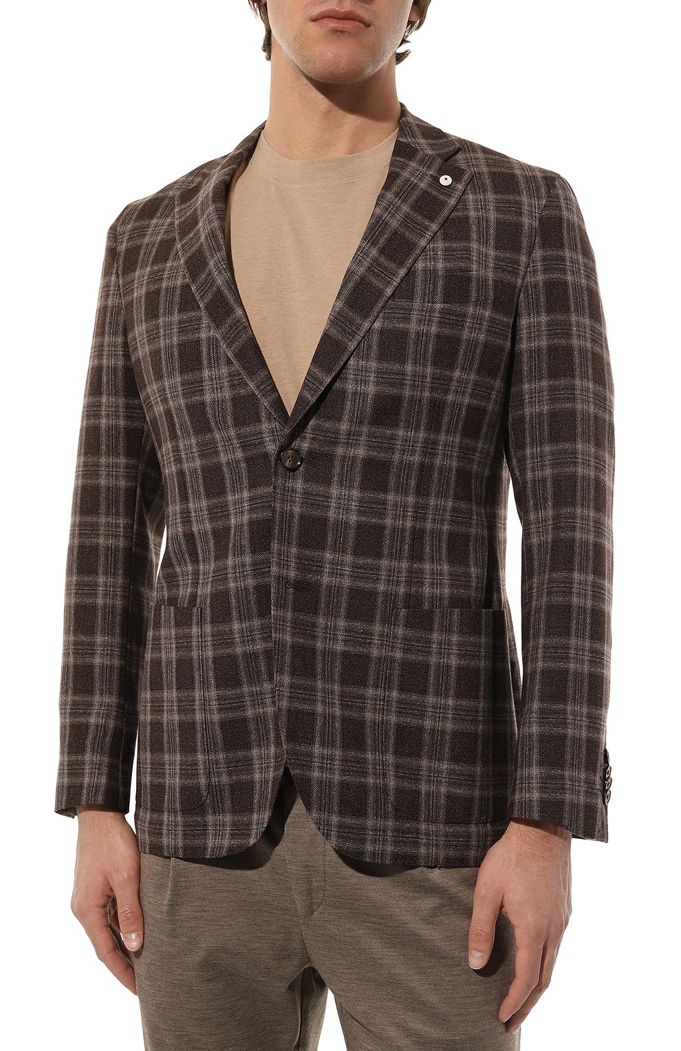 Пиджак из шелка и шерсти L.B.M. 1911 темно-коричневого цвета по цене 112500 руб., арт. 2652/32083, фото 3 Пиджак из шелка и шерсти L.B.M. 1911, арт. 2652/32083, фото 3