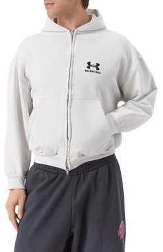 Мужского хлопковая толстовка balenciaga х under armour BALENCIAGA белого цвета, арт. 803264/TRVB8 | Фото 3 (Стили: Спорт-шик; Мужское Кросс-КТ: Толстовка-одежда; Региональные ограничения белый список (Axapta Mercury): Не проставлено; Нос: Не проставлено; Материал внешний: Хлопок)