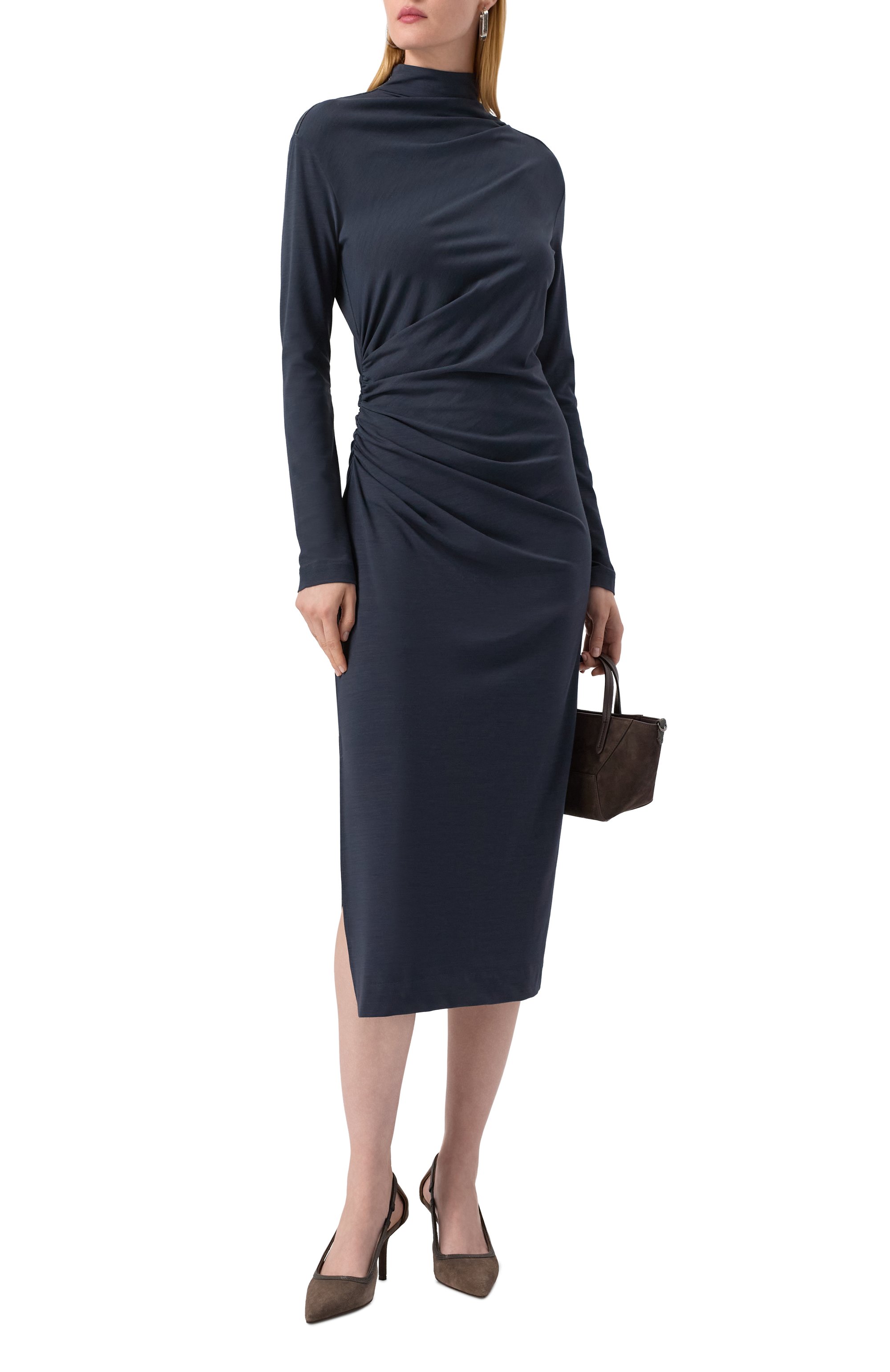 Платье из вискозы и шерсти BRUNELLO CUCINELLI, арт. MP929AFK41, фото 2