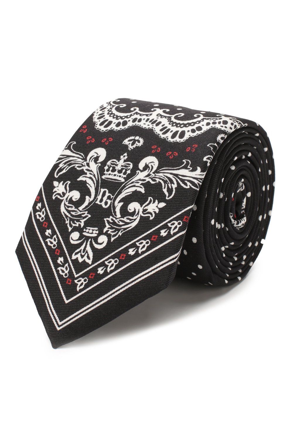Шелковый галстук DOLCE & GABBANA черно-белого цвета по цене 23450 руб., арт. GT149E/G0WLN, фото 1 Шелковый галстук DOLCE & GABBANA, арт. GT149E/G0WLN, фото 1