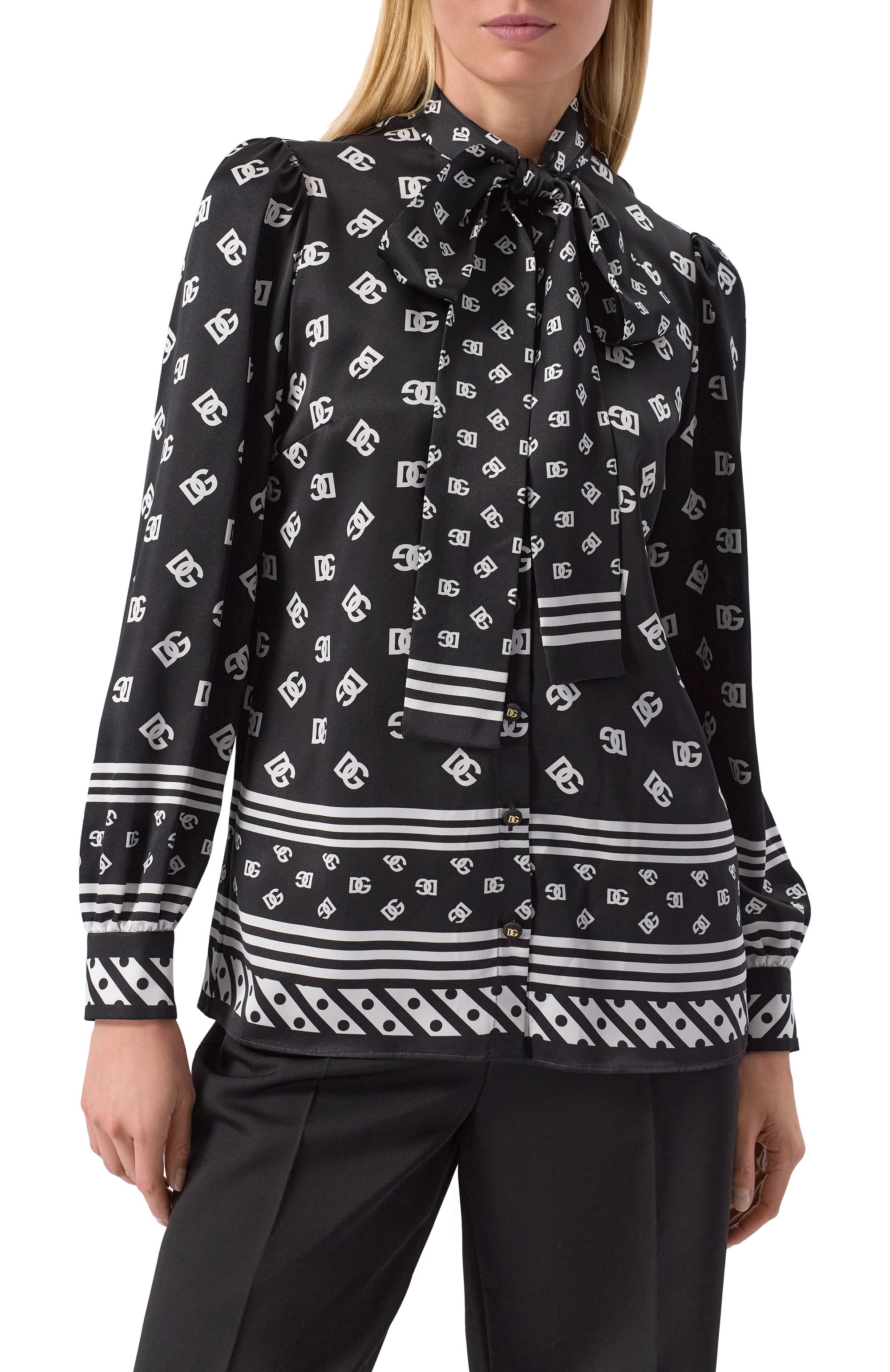 Шелковая блузка DOLCE & GABBANA, арт. F5T41T/HI1X1, фото 3