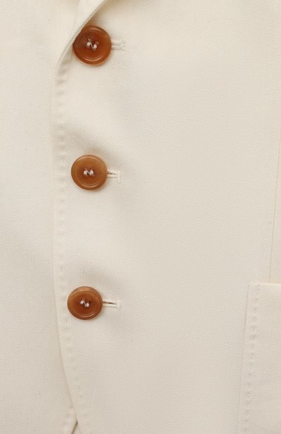 Хлопковый пиджак BRUNELLO CUCINELLI кремового цвета по цене 89950 руб., арт. BS443K726B, фото 3 Хлопковый пиджак BRUNELLO CUCINELLI, арт. BS443K726B, фото 3