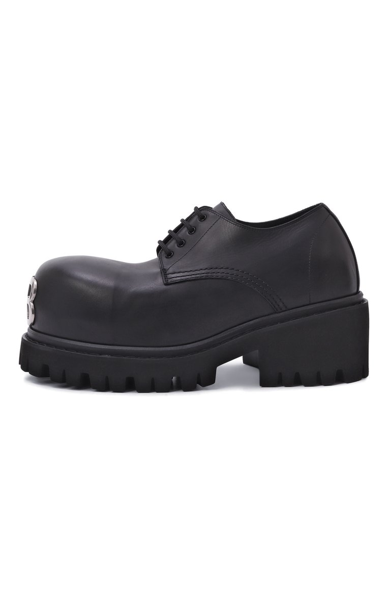 Мужские кожаные дерби stomper BALENCIAGA черного цвета, арт. 807326/WCDA0 | Фото 4 (Нос: Не проставлено; Материал внутренний: Натуральная кожа; Материал сплава: Проставлено; Материал внешний: Натуральная кожа; Стили: Классический)