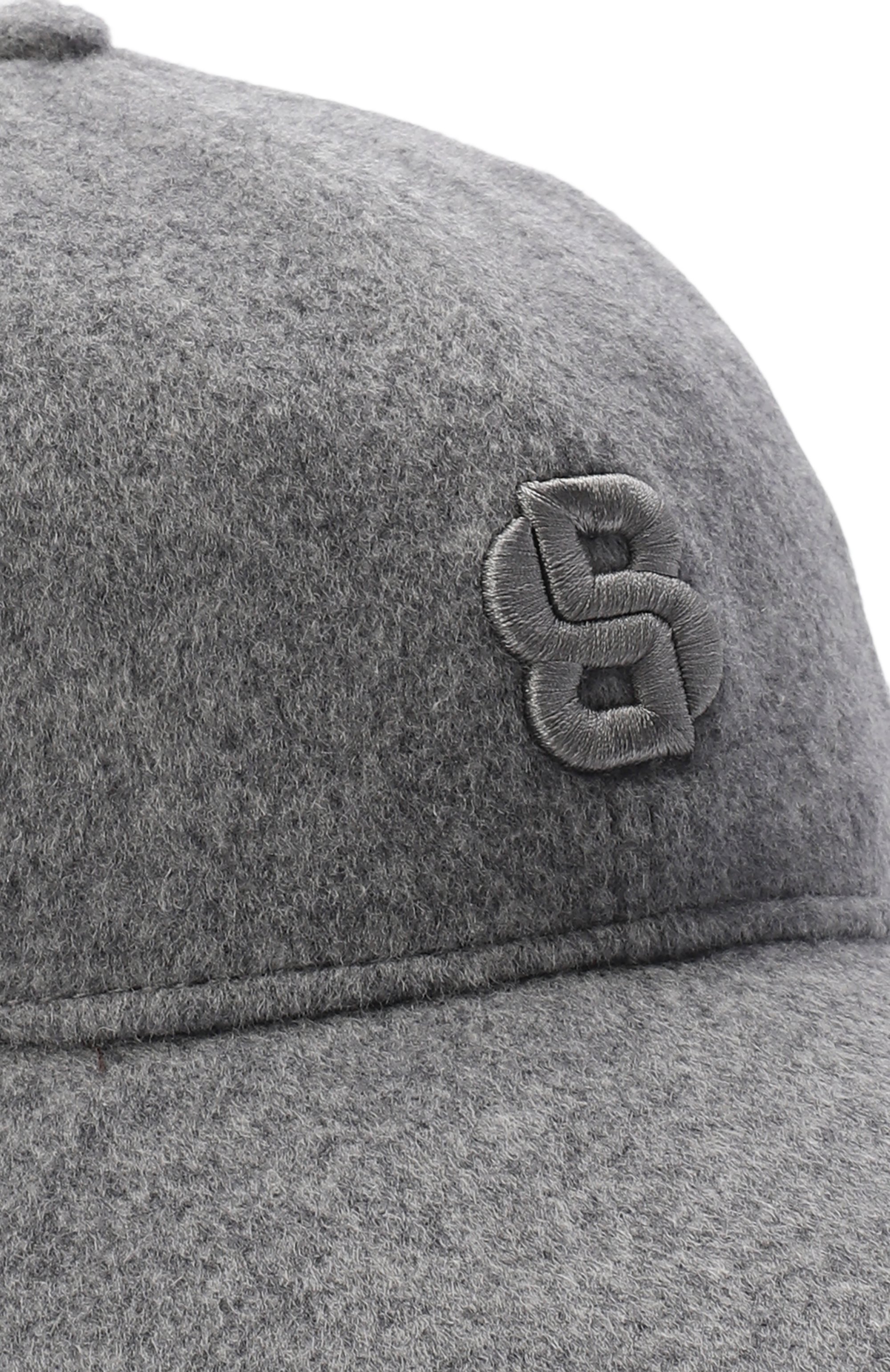 Бейсболка из шерсти и шелка BOSS серого цвета по цене 7195 руб., арт. 50550607, фото 3 Бейсболка из шерсти и шелка BOSS, арт. 50550607, фото 3