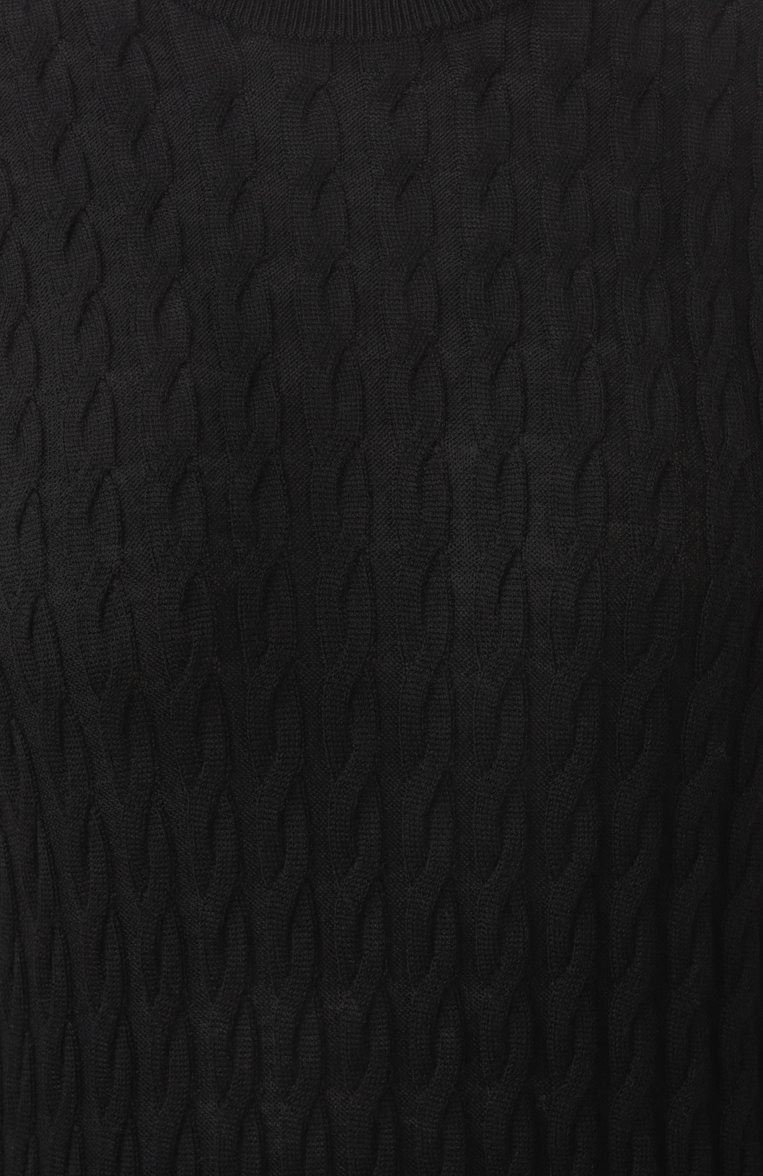 Женское шерстяное платье TOTEME черного цвета, арт. 251-WRD0142-YA0036/001 | Фото 6 (Рукава: Длинные; Драгоценные камни: Проставлено; Материал внешний: Шерсть; Материал сплава: Проставлено; Длина Ж (юбки, платья, шорты): Макси; Женское Кросс-КТ: Платье-одежда; Случай: Повседневный; Стили: Кэжуэл; Кросс-КТ: Трикотаж)