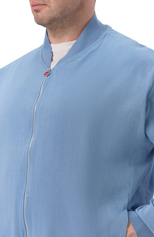 Хлопковый бомбер Kiton UG0001H0969503 Голубой  UG0001H0969503 Фото 5