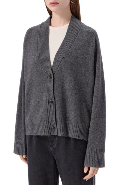 Кашемировый кардиган LOULOU DE SAISON серого цвета по цене 69900 руб., арт. KAIA LDS, фото 3 Кашемировый кардиган LOULOU DE SAISON, арт. KAIA LDS, фото 3