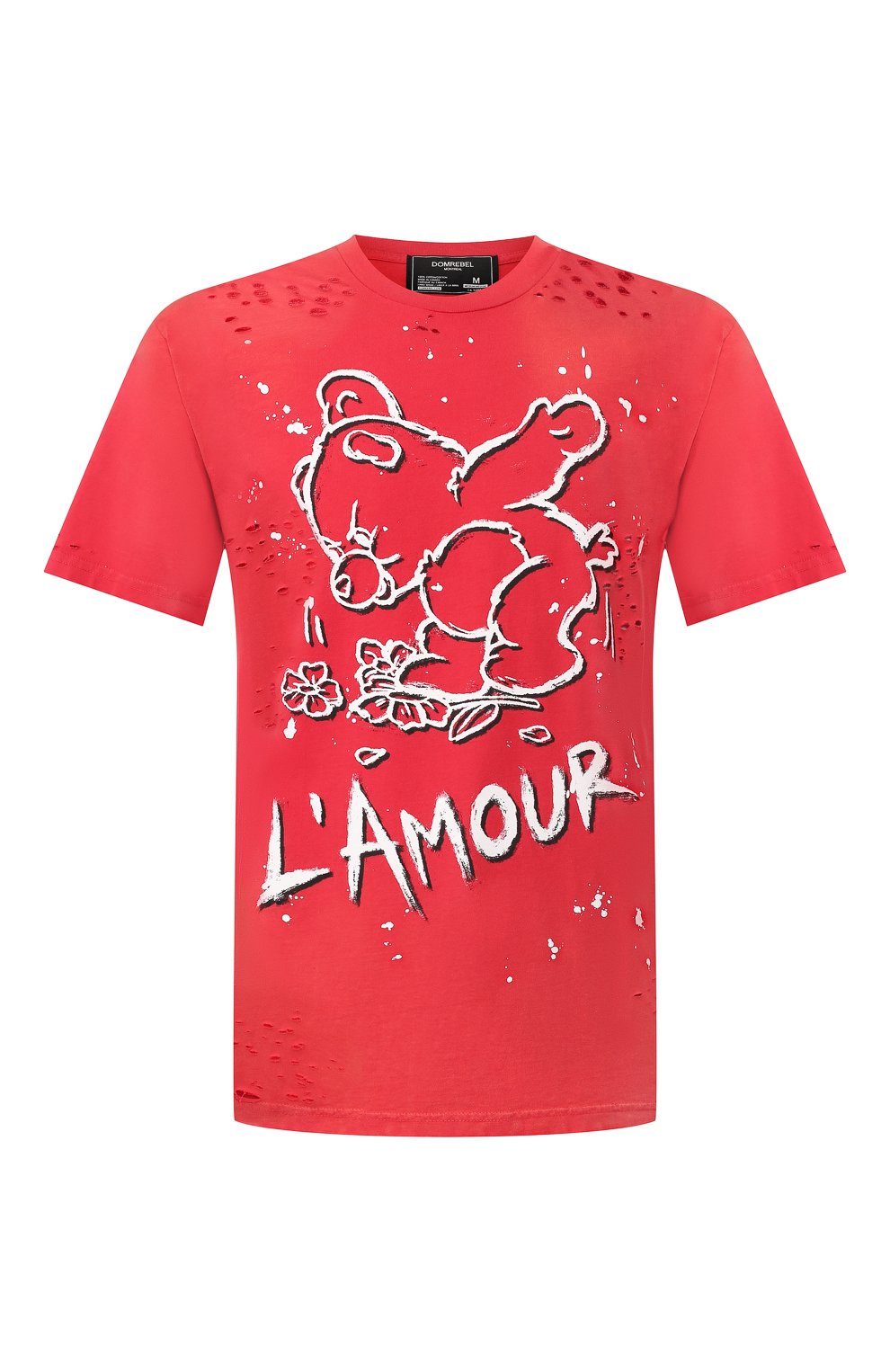 Хлопковая футболка DOMREBEL, арт. AM0UR/T-SHIRT PAINT&H0LES, фото 1