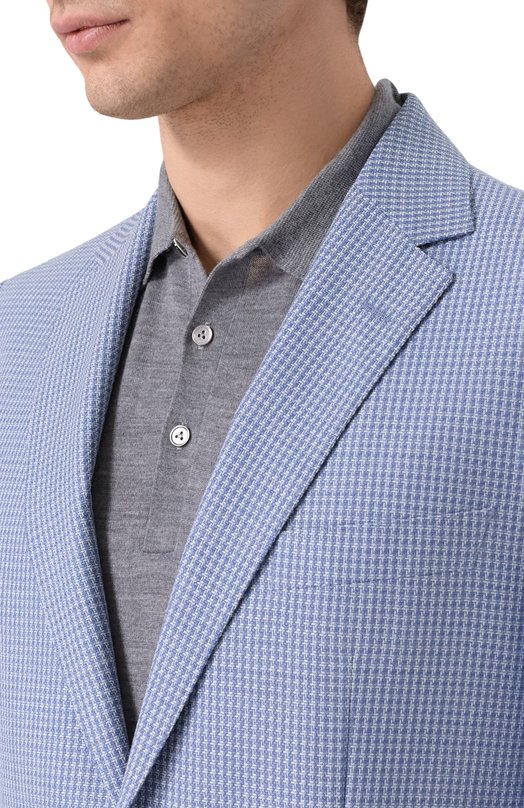 Шерстяной пиджак BOSS 50556839 Голубой  50556839 Фото 6