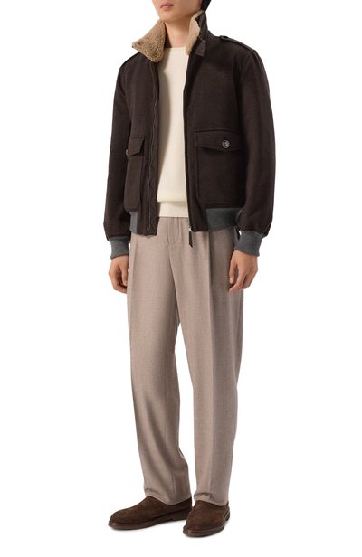 Кашемировый бомбер с воротником из овчины BRUNELLO CUCINELLI, арт. MM4006003, фото 2