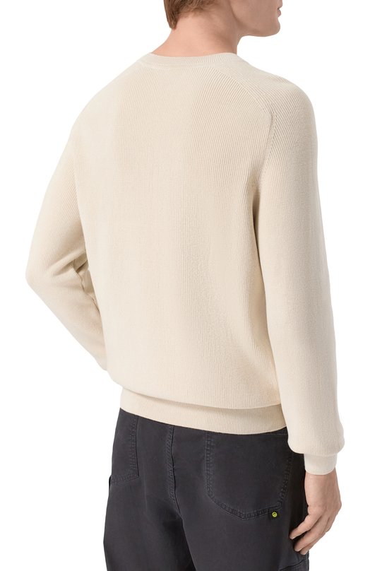 Хлопковый джемпер BOSS 50555124 Кремовый  50555124 Фото 4