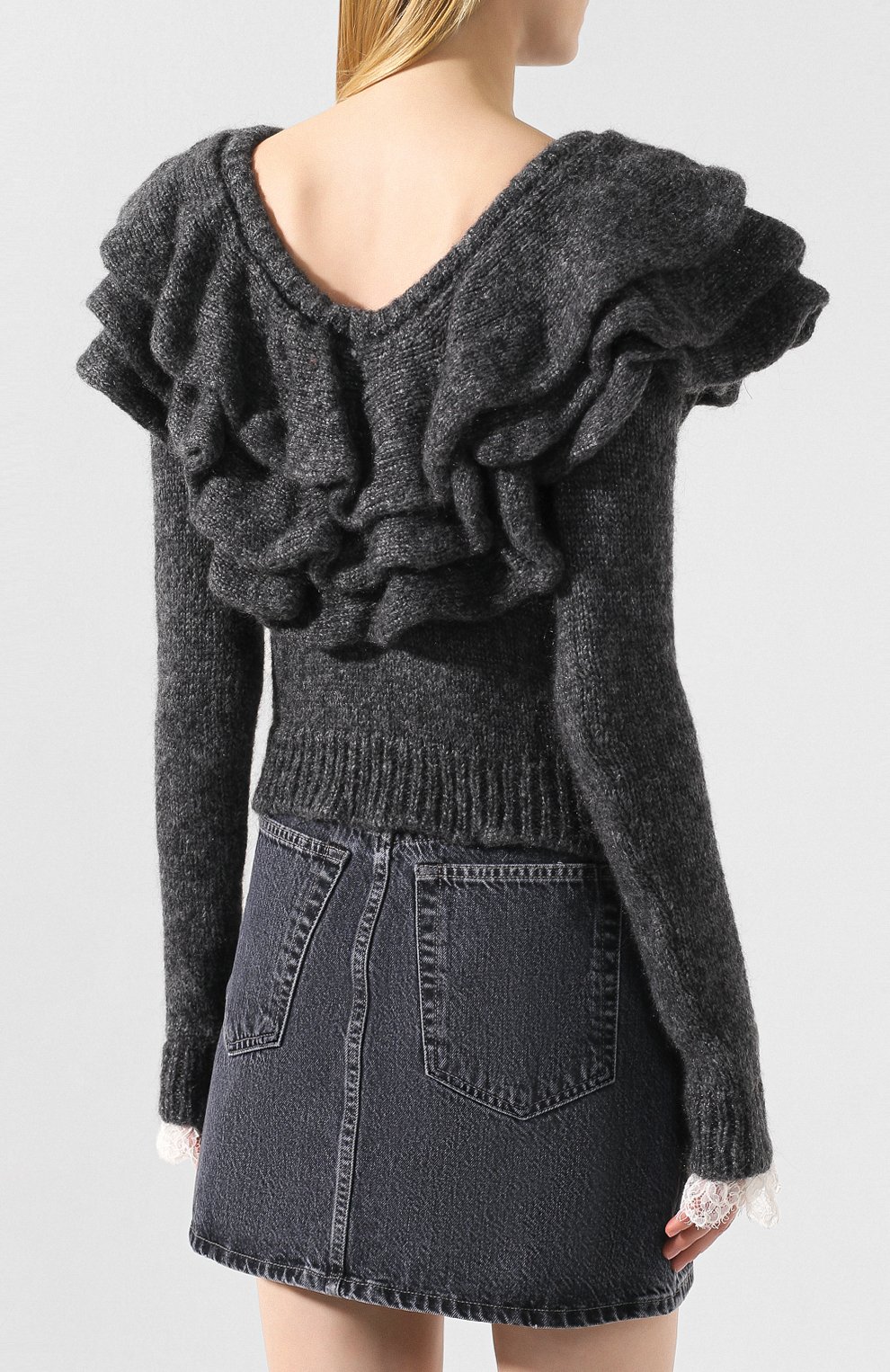 Свитер PHILOSOPHY DI LORENZO SERAFINI серого цвета по цене 59950 руб., арт. A0935/7104, фото 4 Свитер PHILOSOPHY DI LORENZO SERAFINI, арт. A0935/7104, фото 4