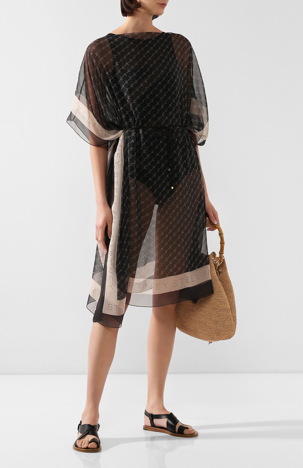 Шелковая туника STELLA MCCARTNEY черного цвета по цене 48150 руб., арт. S7A200620, фото 2 Шелковая туника STELLA MCCARTNEY, арт. S7A200620, фото 2