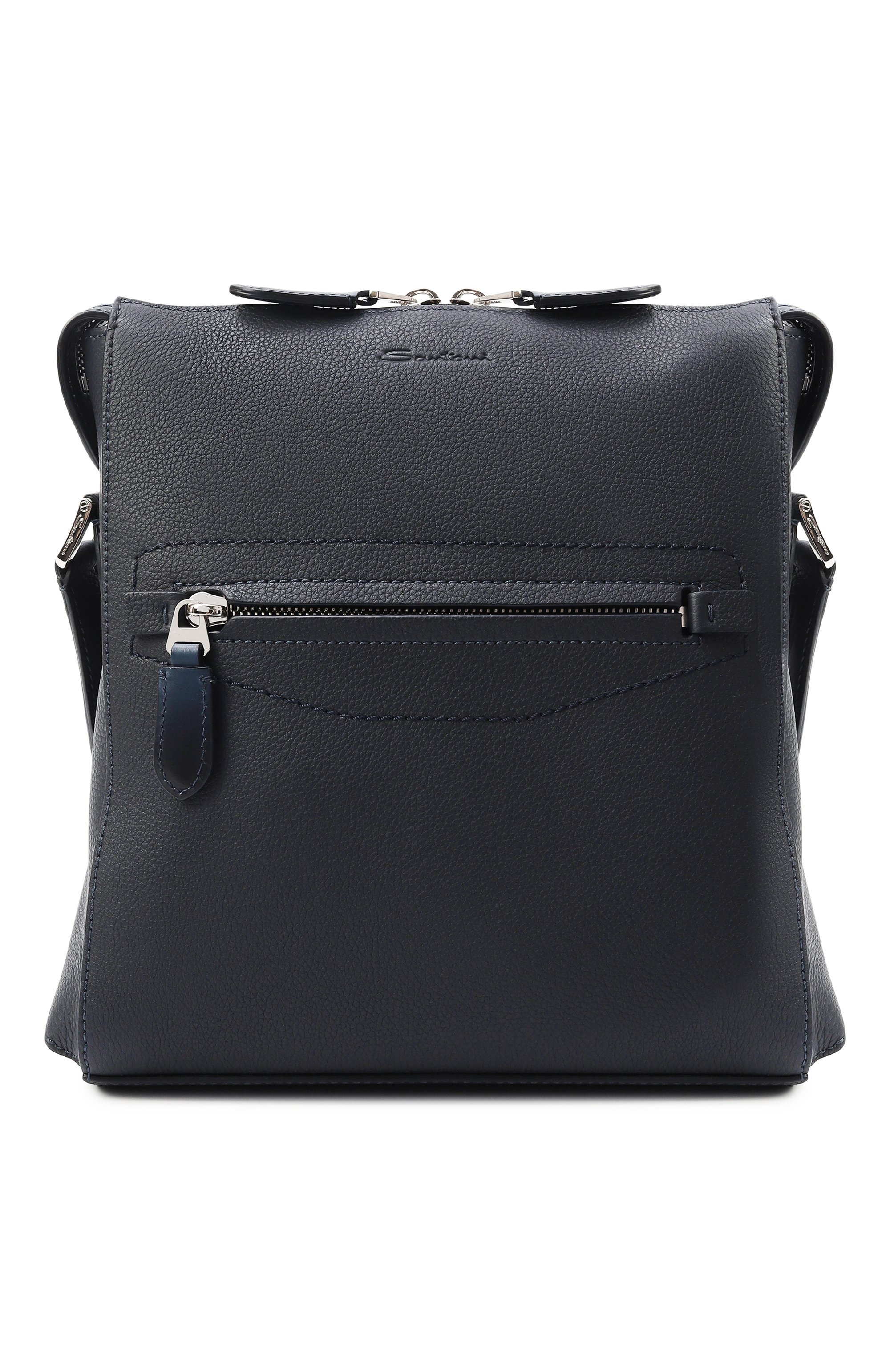 Сумка SANTONI темно-синего цвета по цене 106500 руб., арт. UIBBA2688BS-ACSUU55, фото 1 Сумка SANTONI, арт. UIBBA2688BS-ACSUU55, фото 1