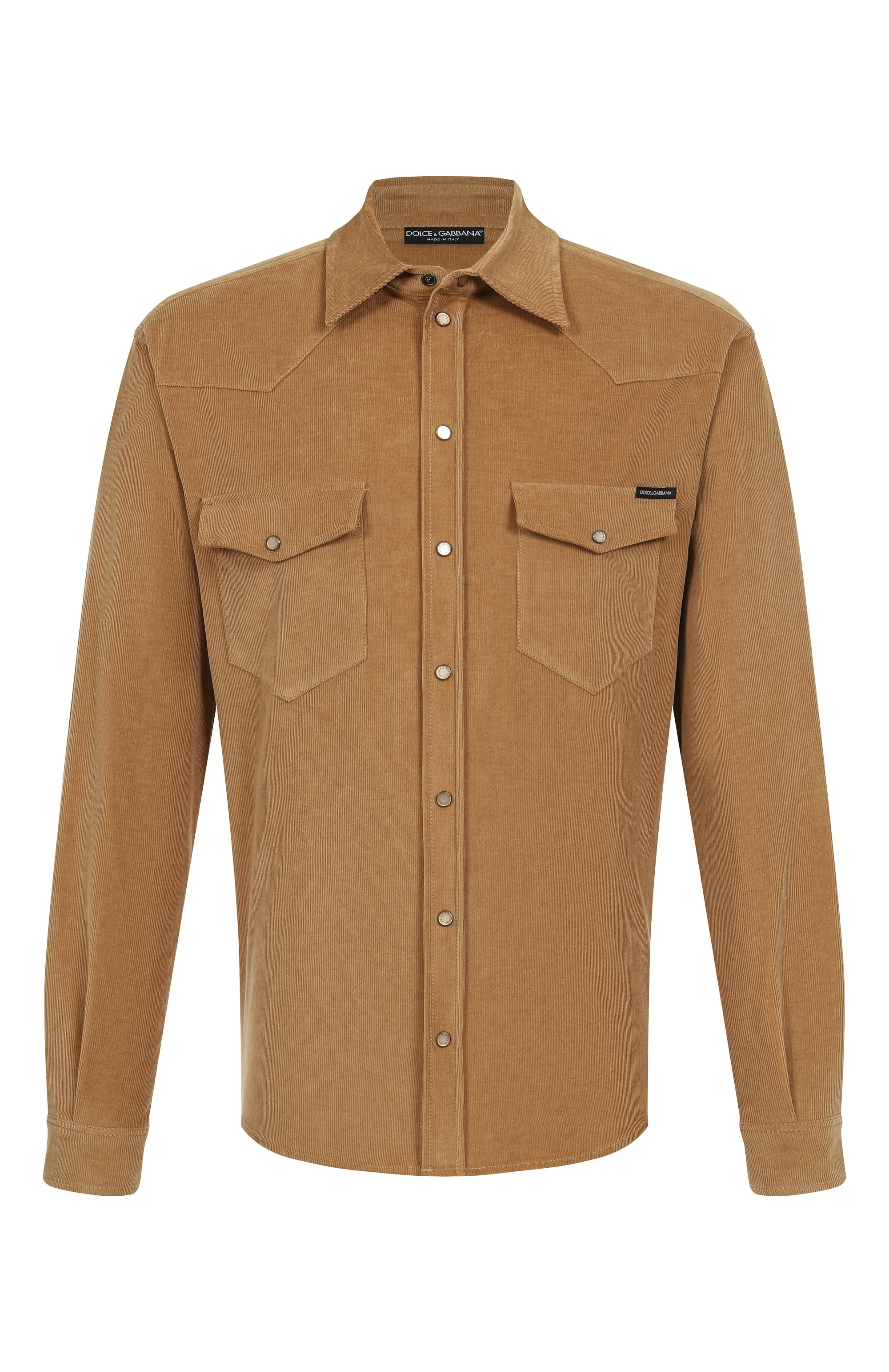 Вельветовая рубашка DOLCE & GABBANA бежевого цвета по цене 99950 руб., арт. G5MA1T/GJ589, фото 1 Вельветовая рубашка DOLCE & GABBANA, арт. G5MA1T/GJ589, фото 1