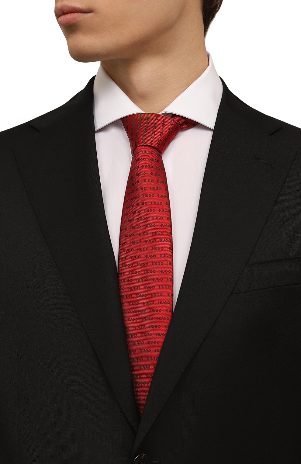 Галстук HUGO красного цвета по цене 7490 руб., арт. 50520636, фото 2 Галстук HUGO, арт. 50520636, фото 2