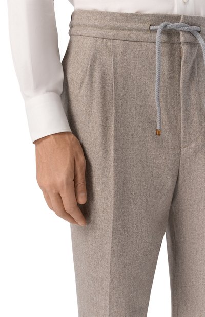 Шерстяные брюки BRUNELLO CUCINELLI бежевого цвета по цене 138500 руб., арт. M038PE1710, фото 5 Шерстяные брюки BRUNELLO CUCINELLI, арт. M038PE1710, фото 5