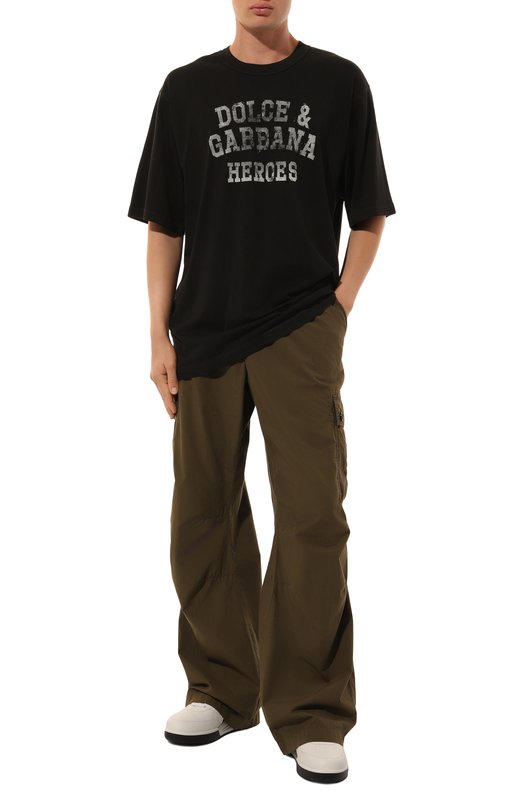 Хлопковая футболка Dolce & Gabbana G8PN9T/G7NSU Чёрный  G8PN9T/G7NSU Фото 2