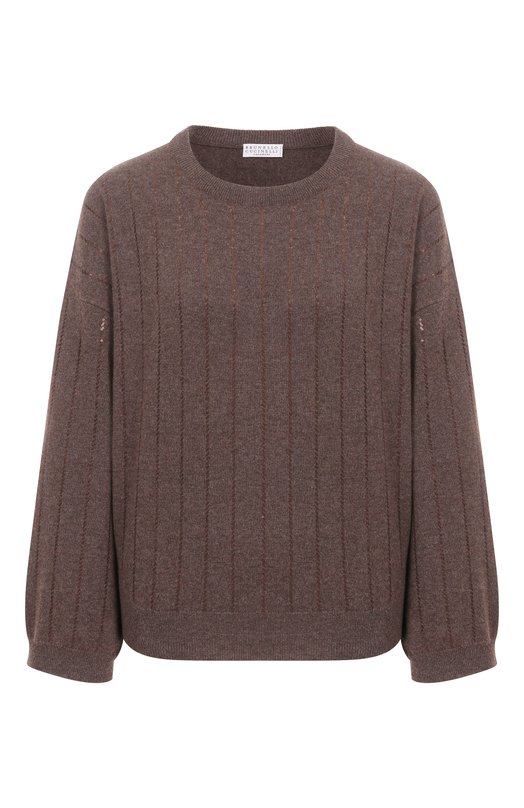 Кашемировый пуловер Brunello Cucinelli M12215100P Коричневый M12215100P