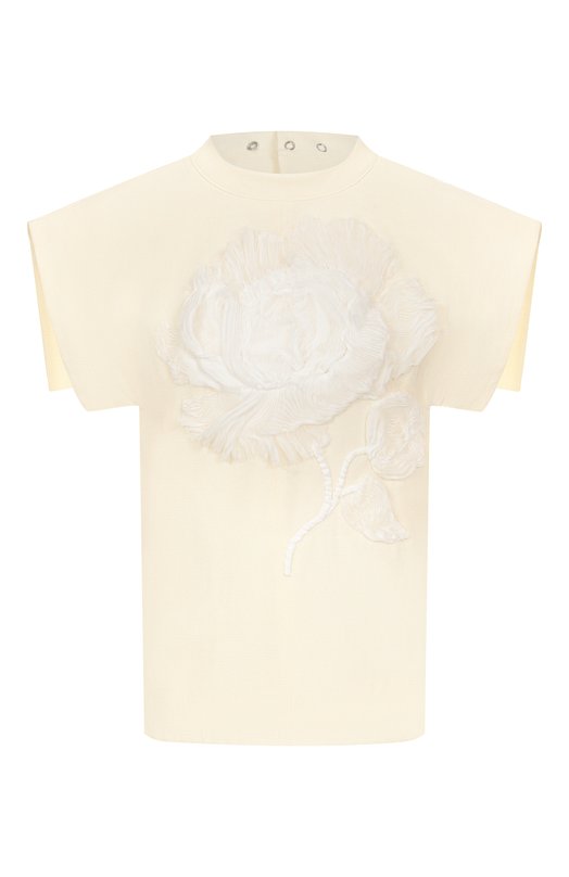 Топ из вискозы и шелка Jil Sander J03NC0305/J65005 Кремовый J03NC0305/J65005