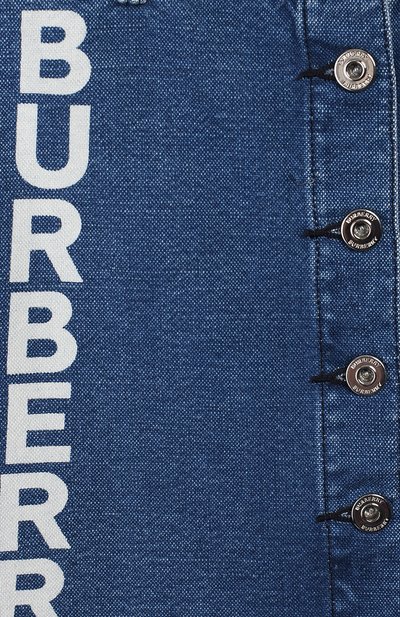 Юбка из хлопка и льна BURBERRY голубого цвета по цене 15350 руб., арт. 8023020, фото 3 Юбка из хлопка и льна BURBERRY, арт. 8023020, фото 3