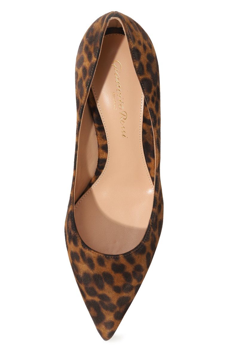 Женские замшевые туфли gianvito 70 GIANVITO ROSSI леопардового цвета, арт. G26770.70RIC.CMDALLP/35 | Фото 4 (Подошва: Плоская; Материал внутренний: Натуральная кожа; Каблук высота: Средний; Каблук тип: Шпилька; Материал внешний: Замша, Натуральная кожа; Автоматизация ТО: Проставлено; Автоматизация состава: Проставлено)