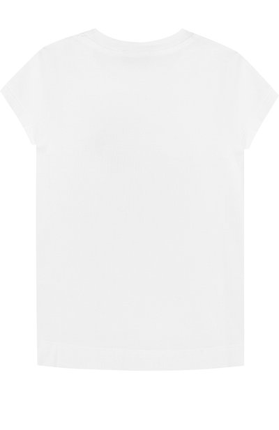 Хлопковая футболка со стразами и оборкой MONNALISA, арт. 191603S4, фото 2