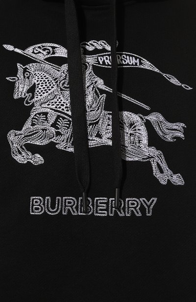 Хлопковое худи BURBERRY черного цвета по цене 105500 руб., арт. 8072776, фото 5 Хлопковое худи BURBERRY, арт. 8072776, фото 5