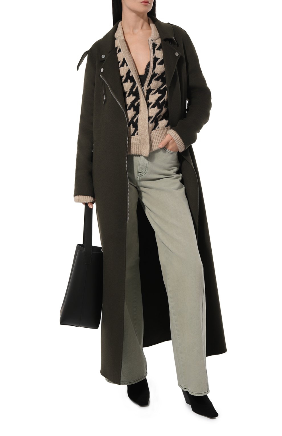 Шерстяное пальто P.A.R.O.S.H. хаки цвета по цене 99500 руб., арт. LEAK23-D431568, фото 2 Шерстяное пальто P.A.R.O.S.H., арт. LEAK23-D431568, фото 2