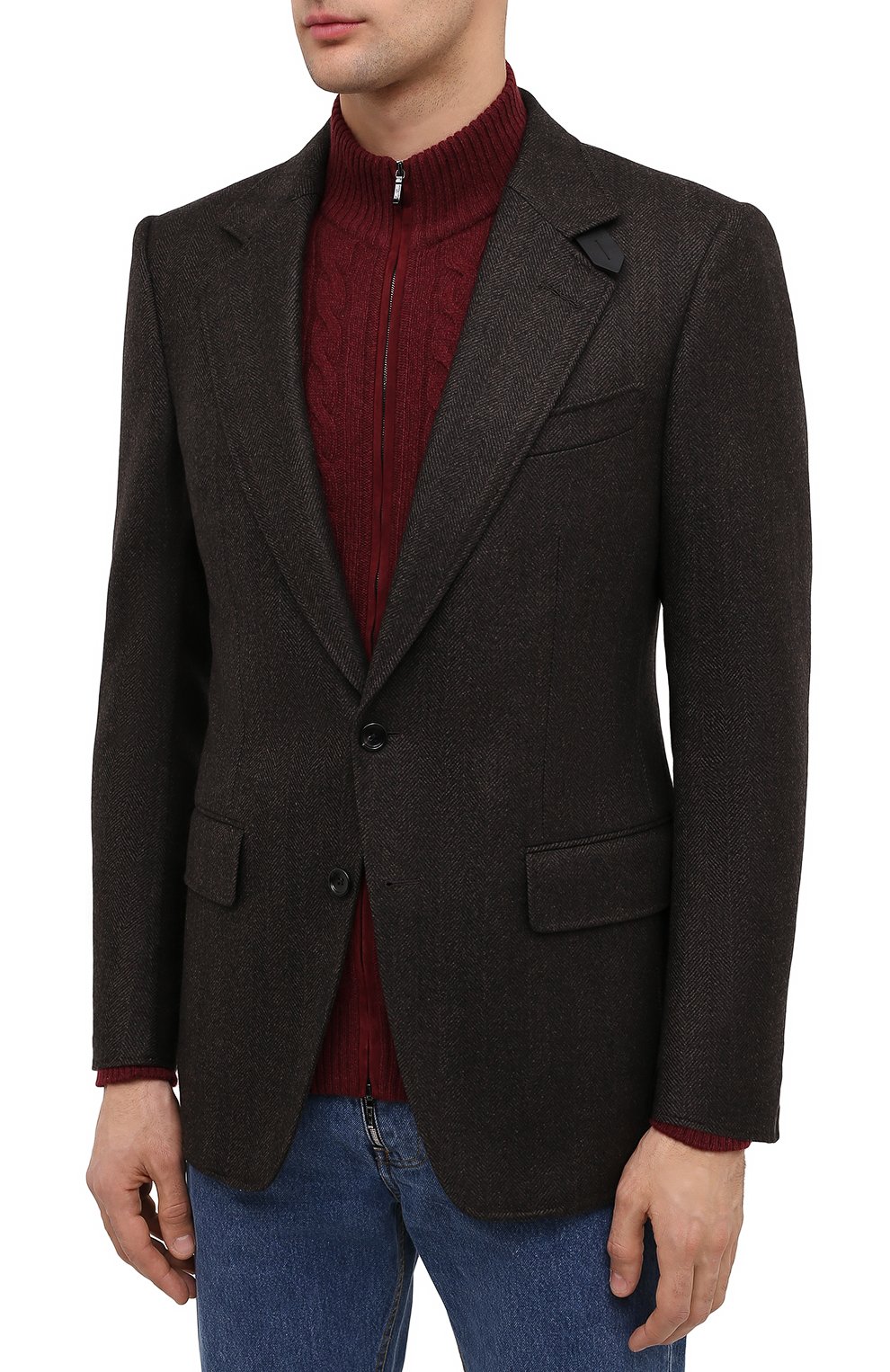 Шерстяной пиджак TOM FORD коричневого цвета по цене 387000 руб., арт. 856R02/1IMU40, фото 3 Шерстяной пиджак TOM FORD, арт. 856R02/1IMU40, фото 3