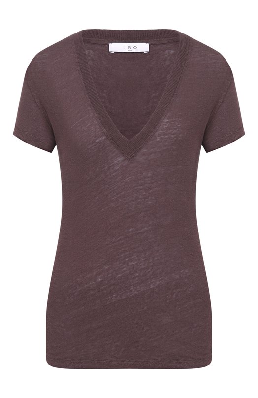 Льняная футболка Iro WP19R0DE0 Коричневый WP19R0DE0