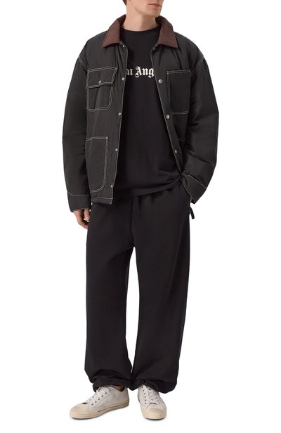 Хлопковая футболка PALM ANGELS черного цвета по цене 27550 руб., арт. PAMAA003JR006, фото 2 Хлопковая футболка PALM ANGELS, арт. PAMAA003JR006, фото 2