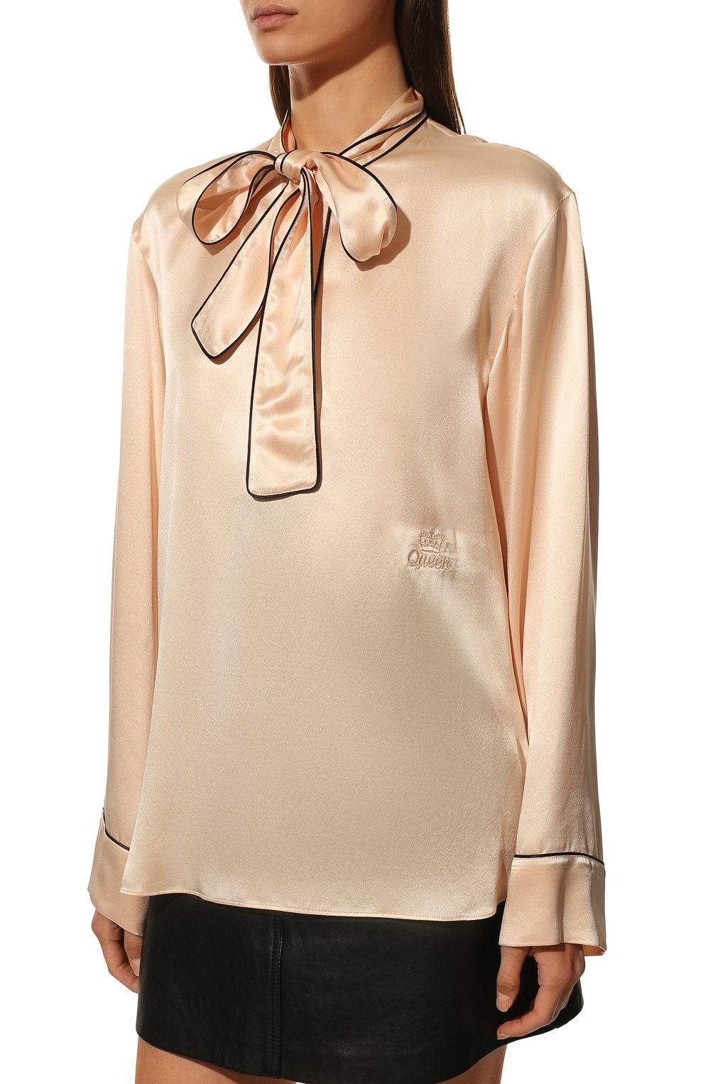 Шелковая блузка DOLCE & GABBANA розового цвета по цене 92950 руб., арт. F72K0Z/GD12T/0UTLET AW22-23, фото 3 Шелковая блузка DOLCE & GABBANA, арт. F72K0Z/GD12T/0UTLET AW22-23, фото 3
