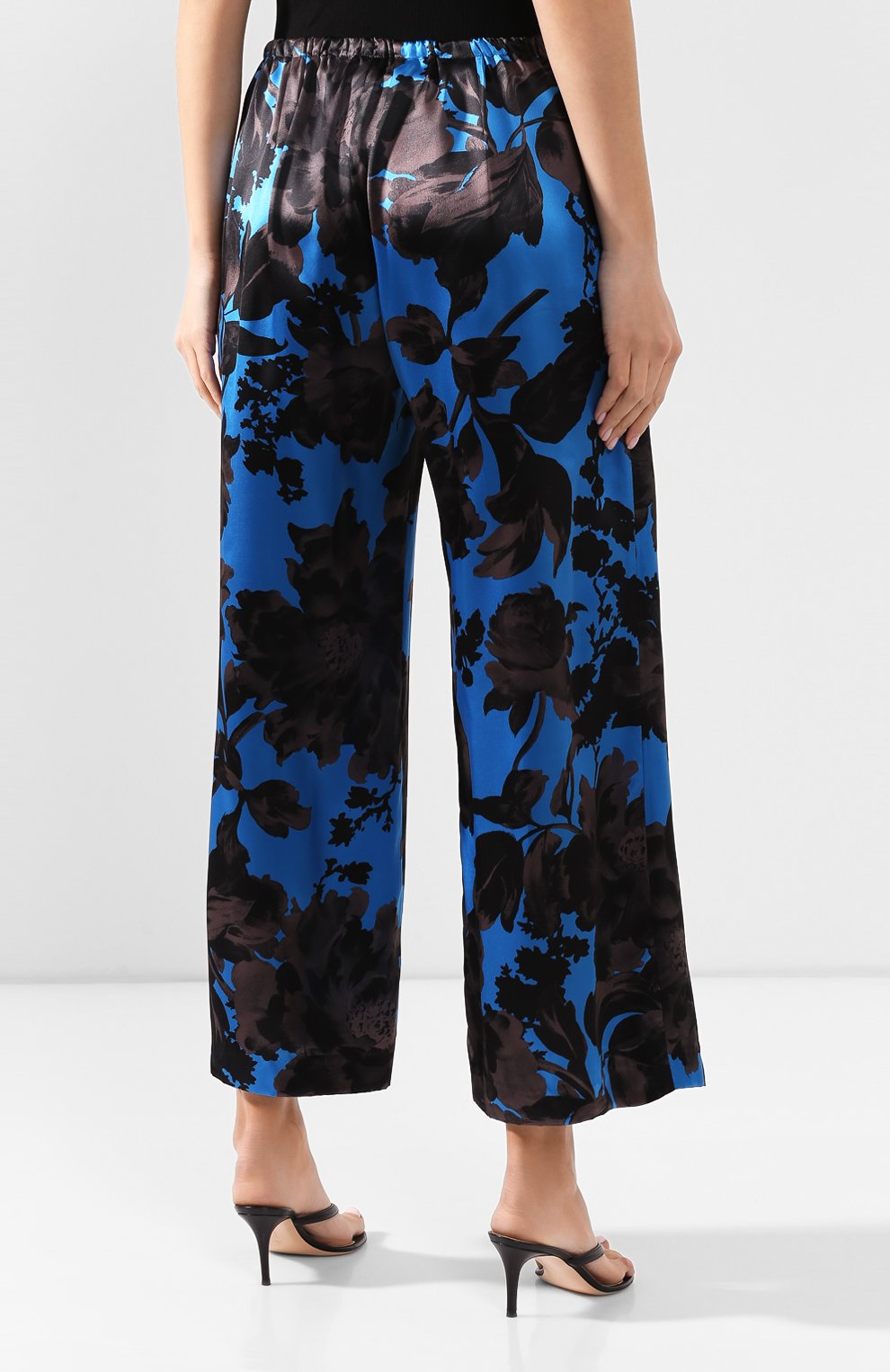 Шелковые брюки DRIES VAN NOTEN синего цвета по цене 71650 руб., арт. 201-10982-9055, фото 4 Шелковые брюки DRIES VAN NOTEN, арт. 201-10982-9055, фото 4